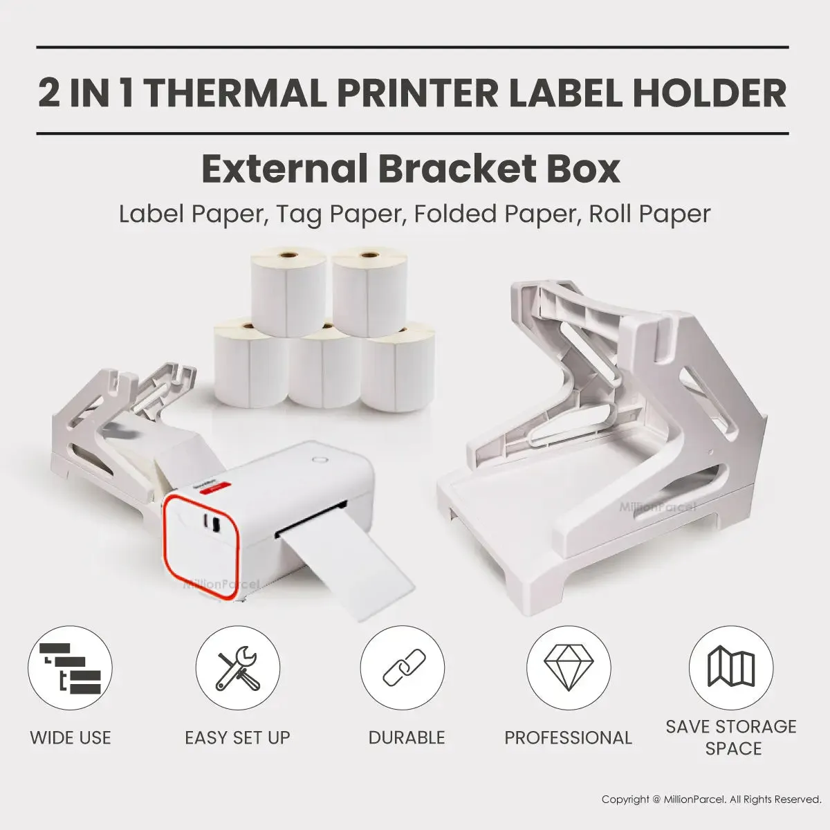 2 In 1 Thermal Printer Label Holder