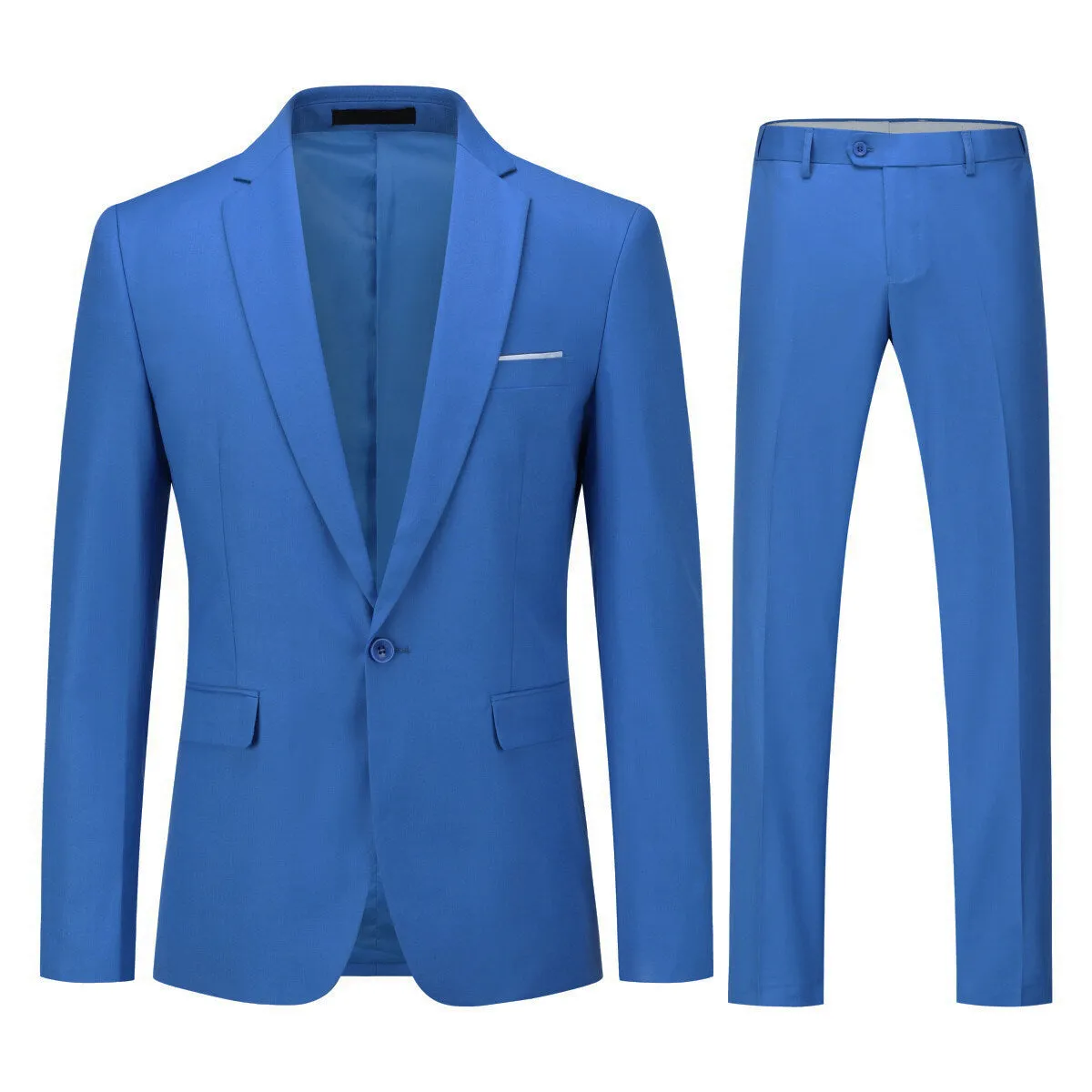 2-Piece Slim Fit Simple Designed Blue Suit