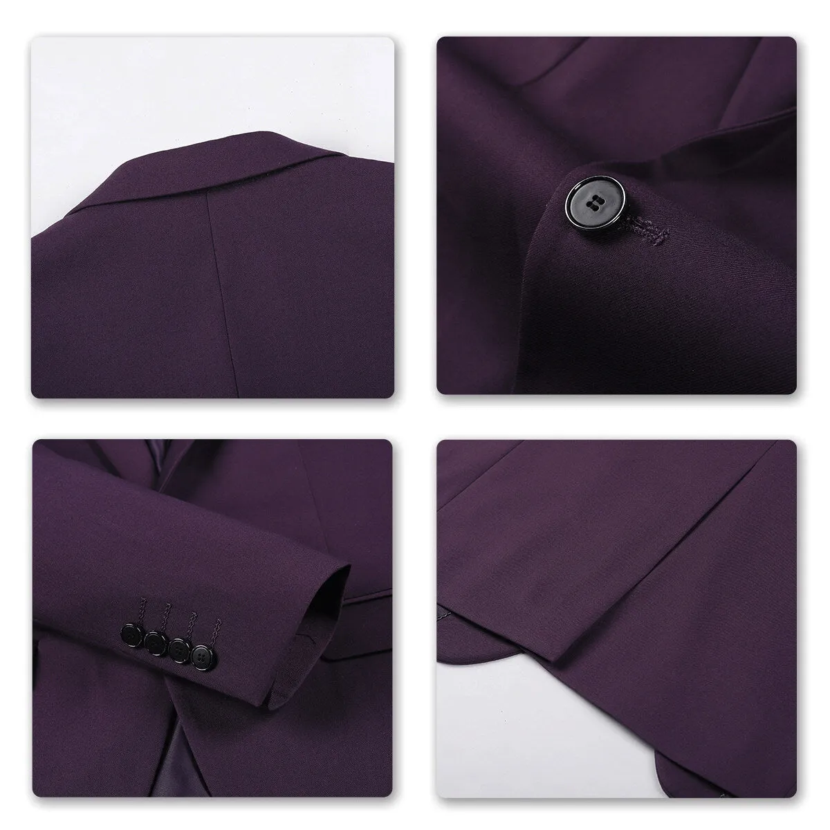 2-Piece Slim Fit Simple Designed Purple Suit