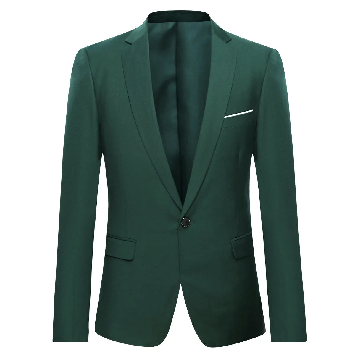 2-Piece Slim Fit Simple Designed Suit Green