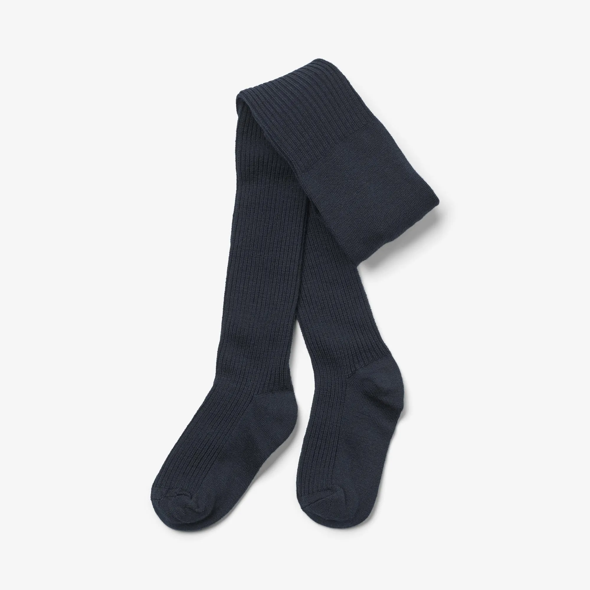 2 pk Wool Rib Tights Robin - navy