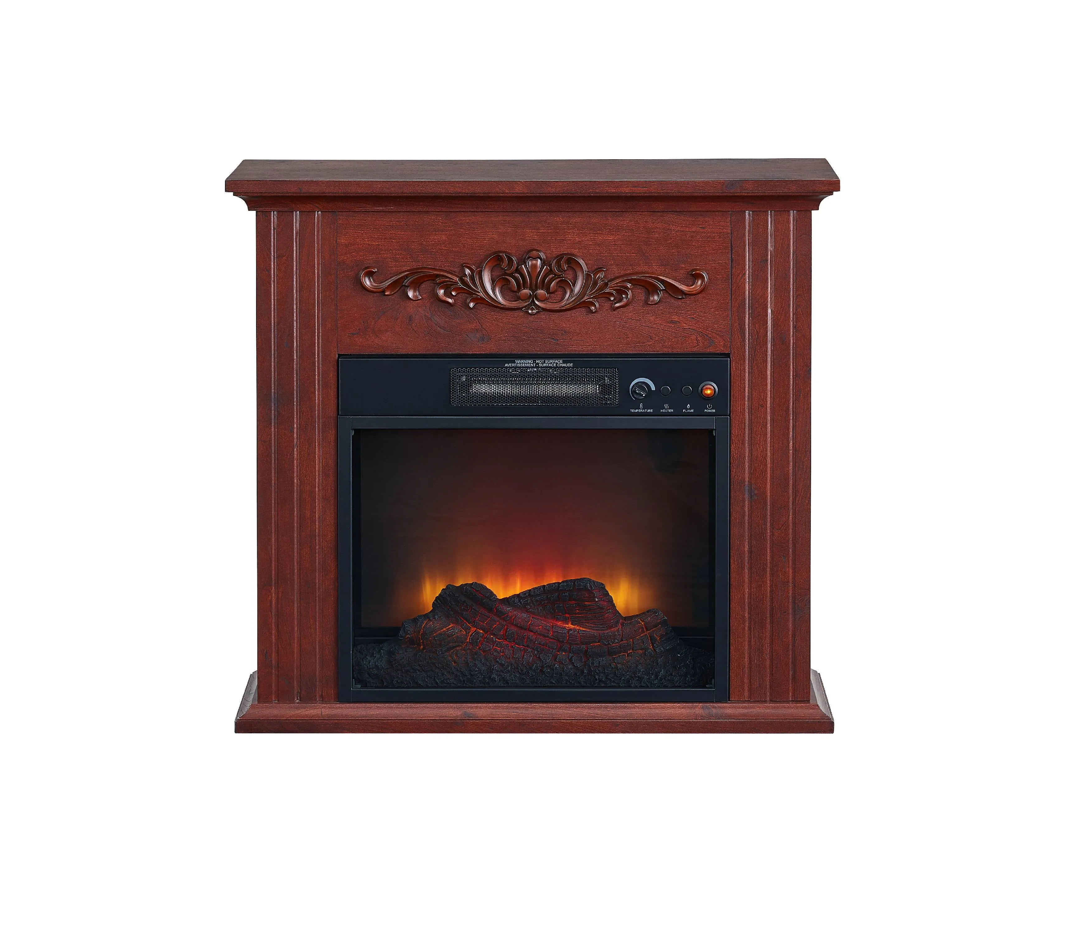 28 inch Electric Fireplace Heater, Chestnut