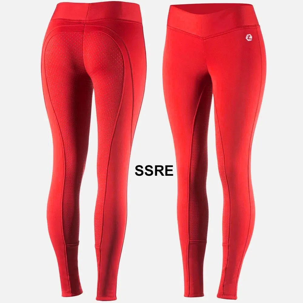 36610 Horze Women's Active Silicone Full Seat Fleece Lined Winter Tights Breech