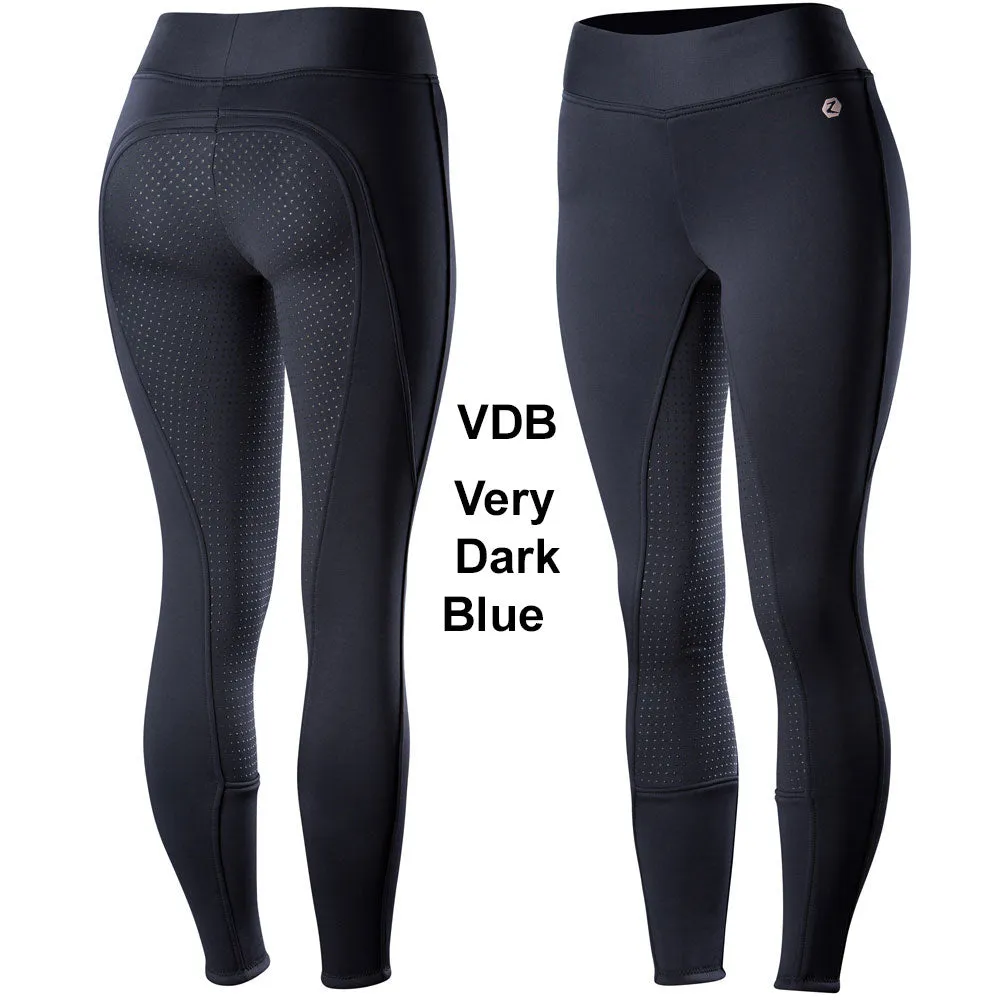 36610 Horze Women's Active Silicone Full Seat Fleece Lined Winter Tights Breech