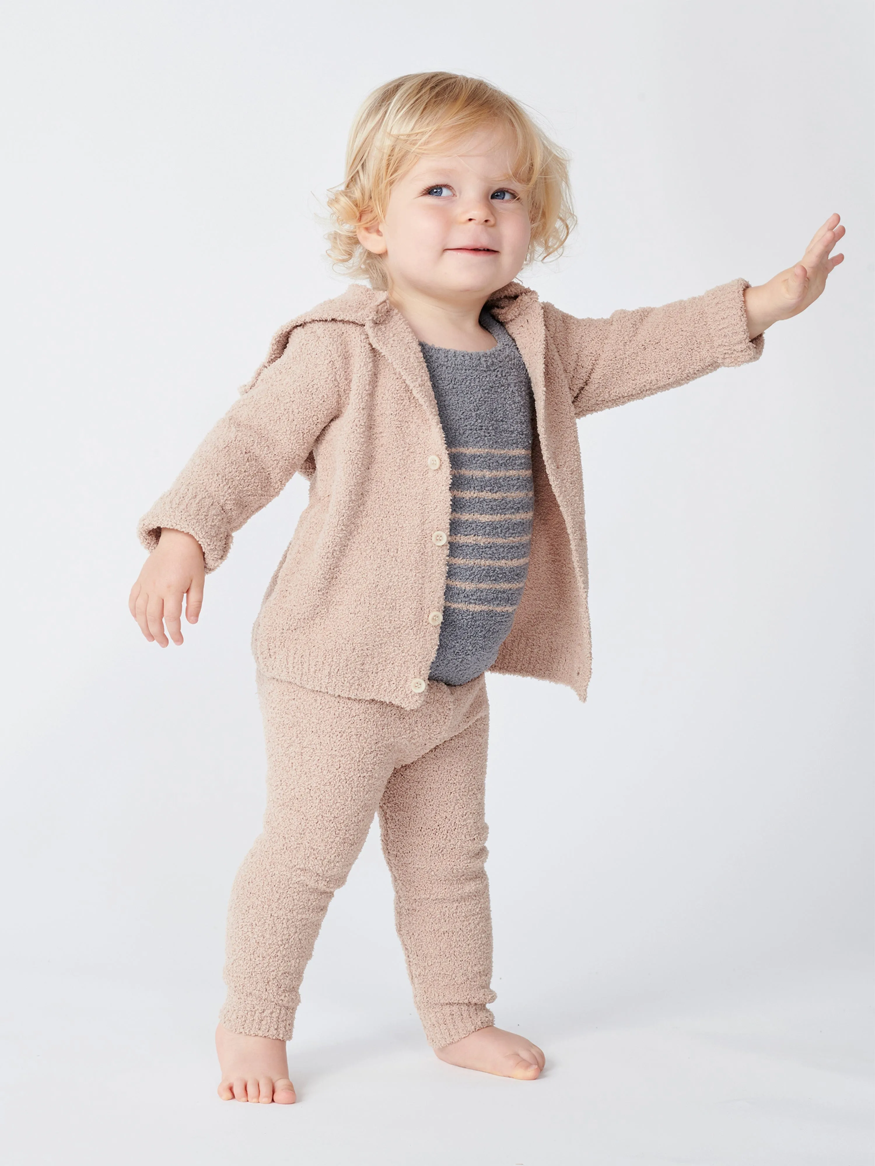 7AM Enfant Baby Fuzzy Leggings in Beige