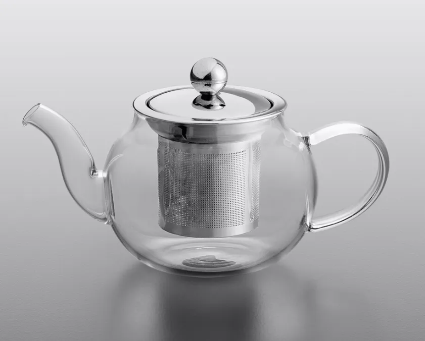 Acopa Lotus 12 oz. Glass Teapot with Stainless Steel Infuser