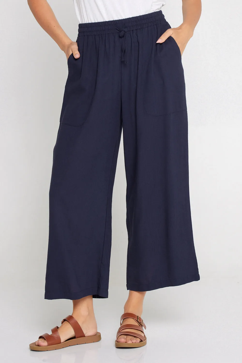 Aiko Linen Pants - Navy