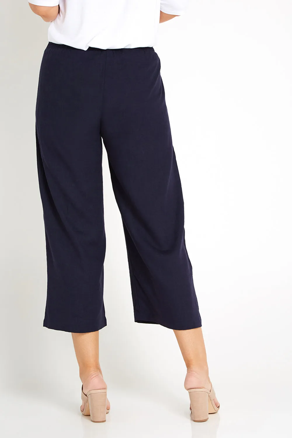 Aiko Linen Pants - Navy