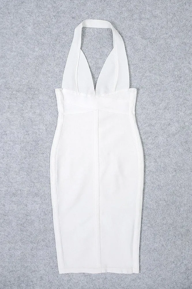 Ali Bandage Midi Dress - Pearl White