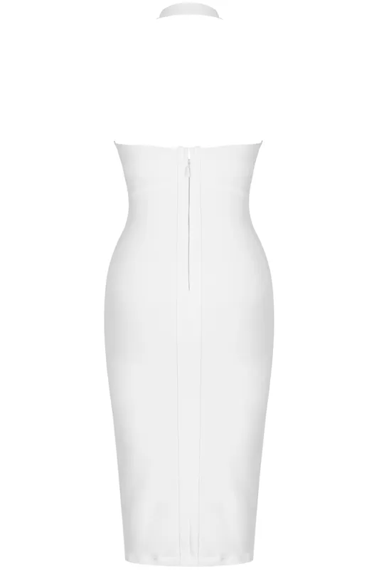 Ali Bandage Midi Dress - Pearl White