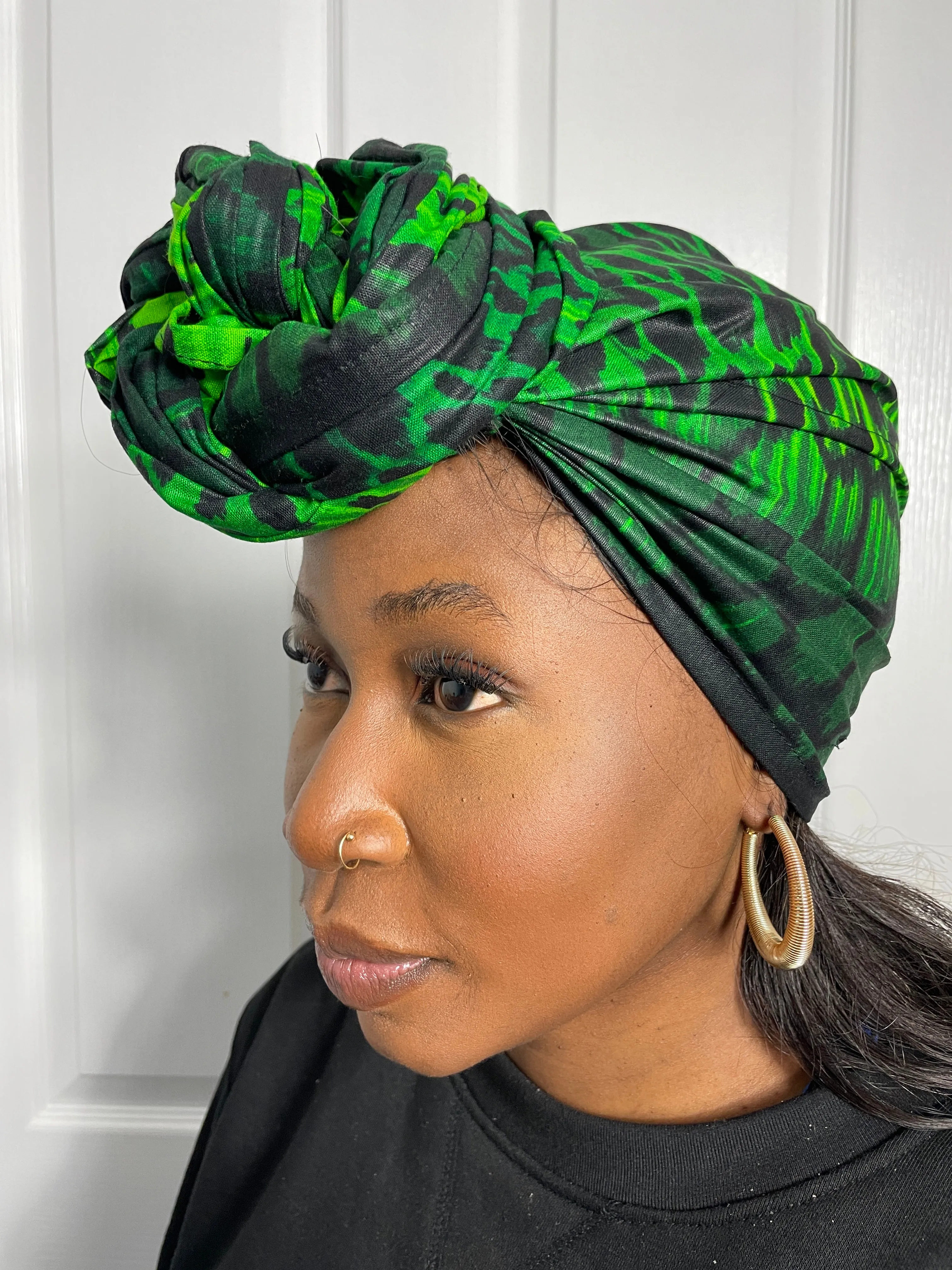 Amari Green Ankara Headwrap/Scarf