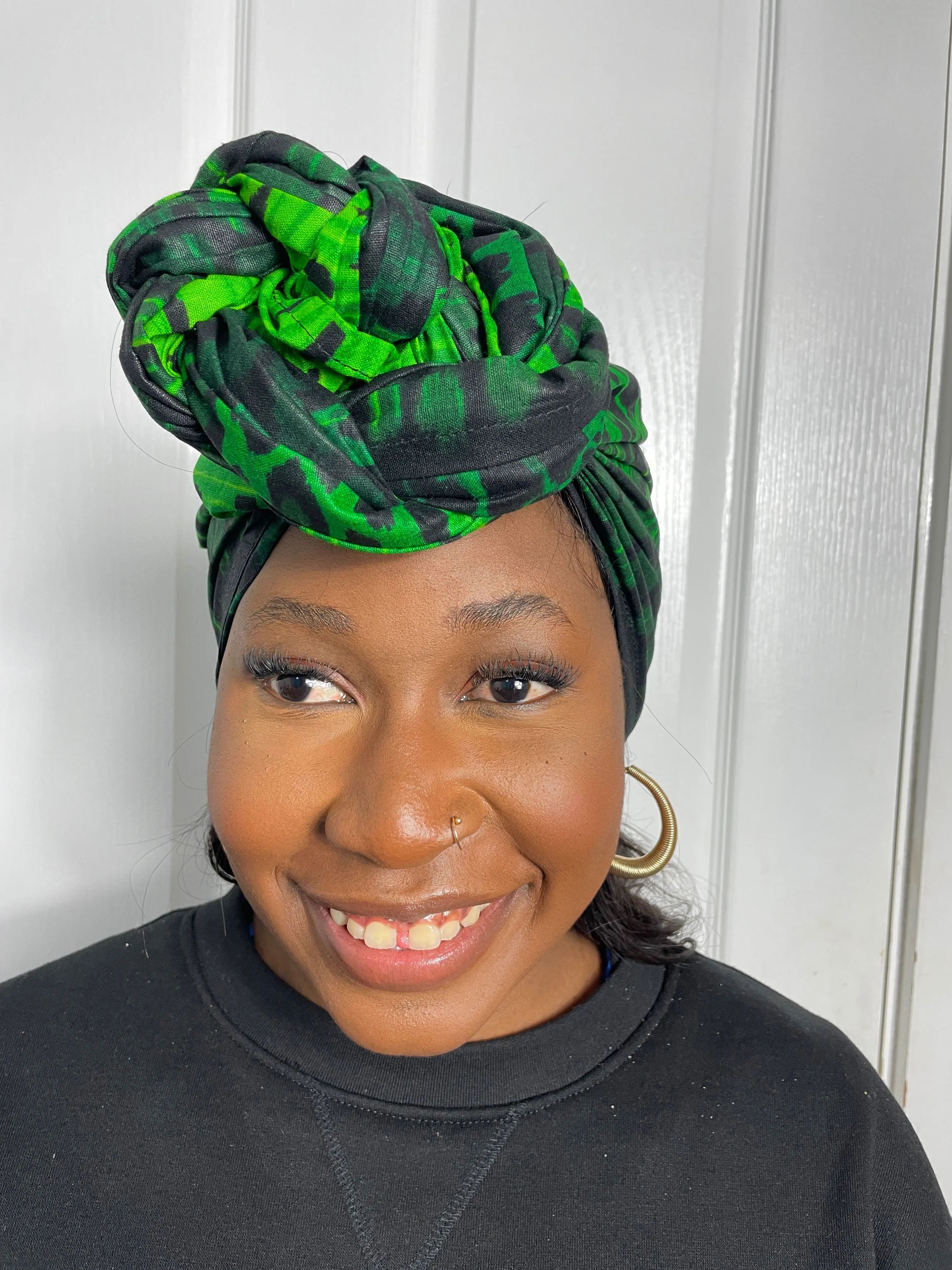 Amari Green Ankara Headwrap/Scarf