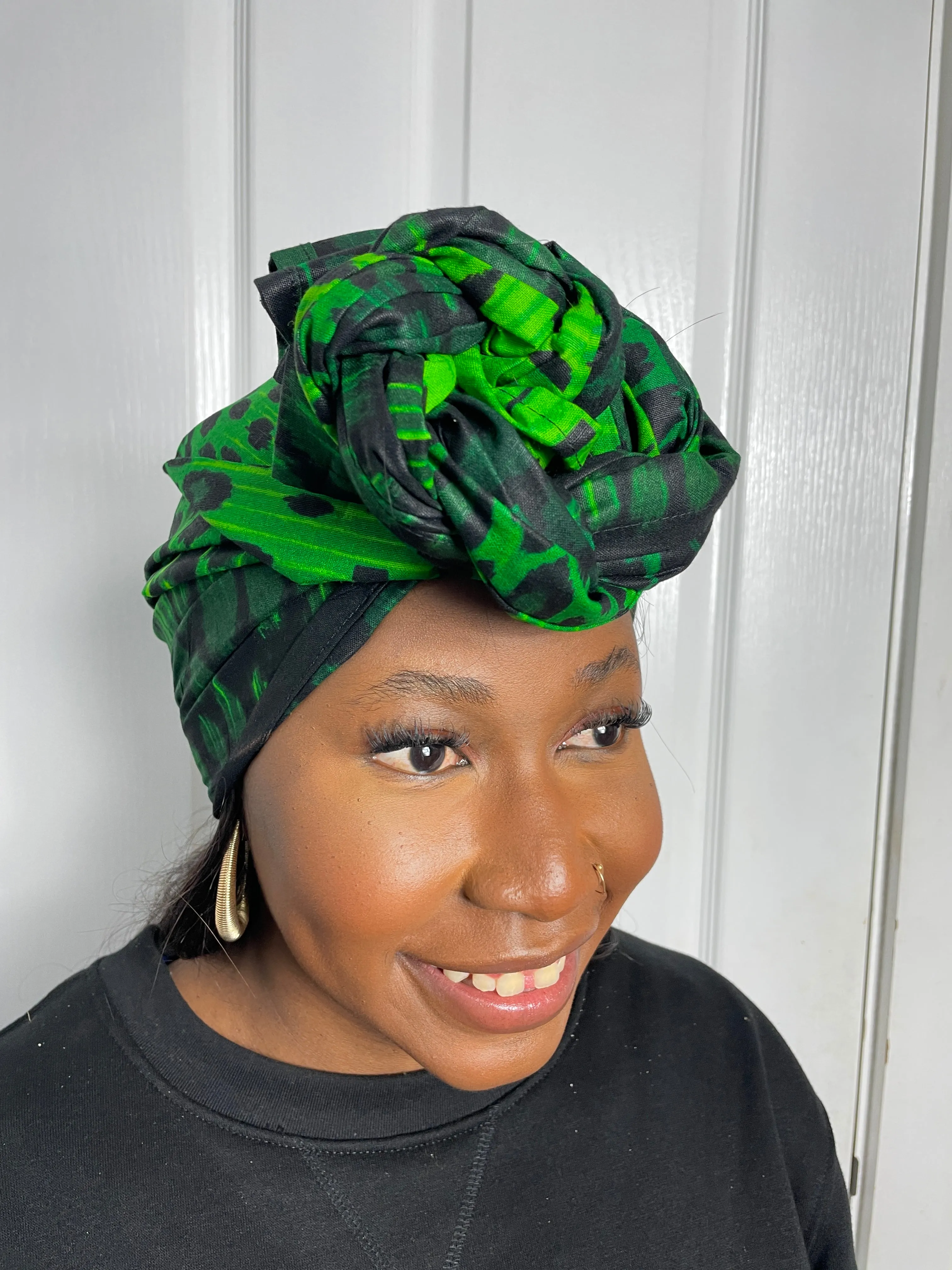 Amari Green Ankara Headwrap/Scarf