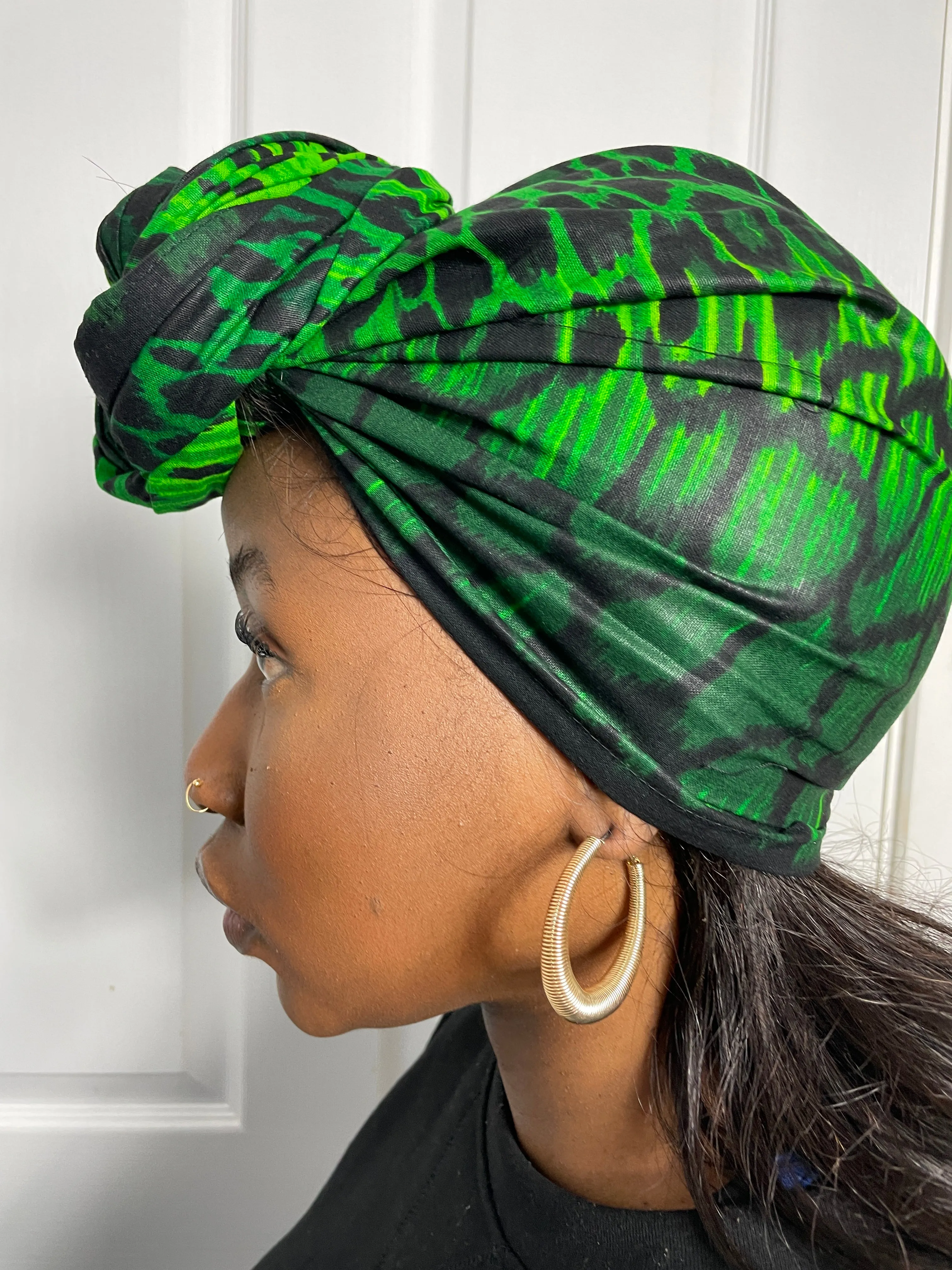 Amari Green Ankara Headwrap/Scarf