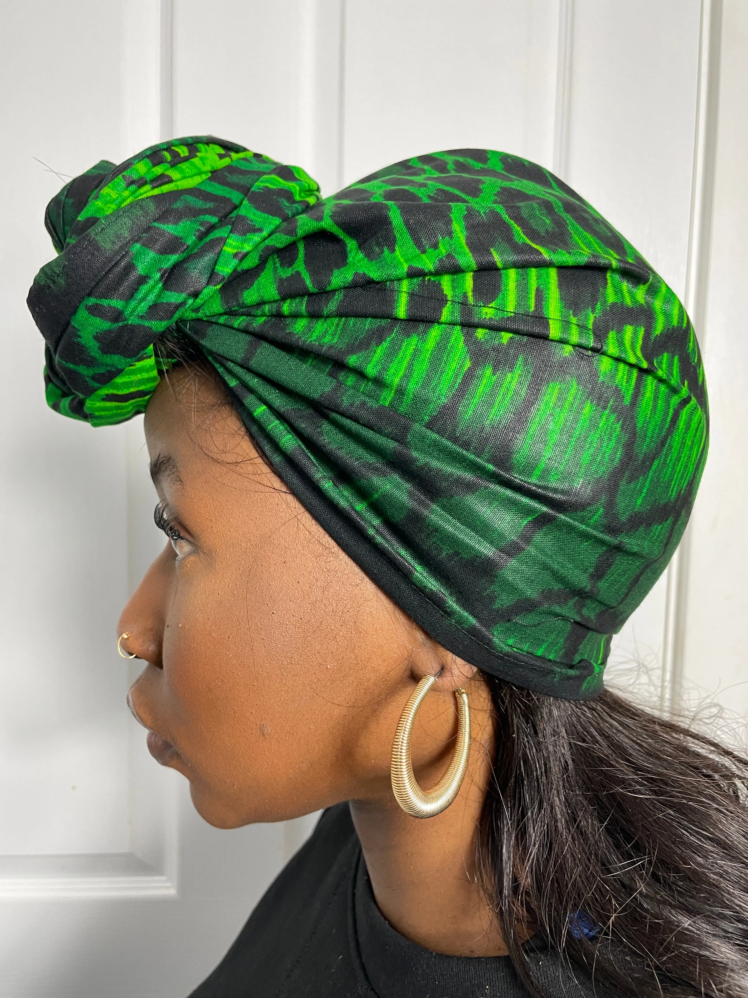 Amari Green Ankara Headwrap/Scarf