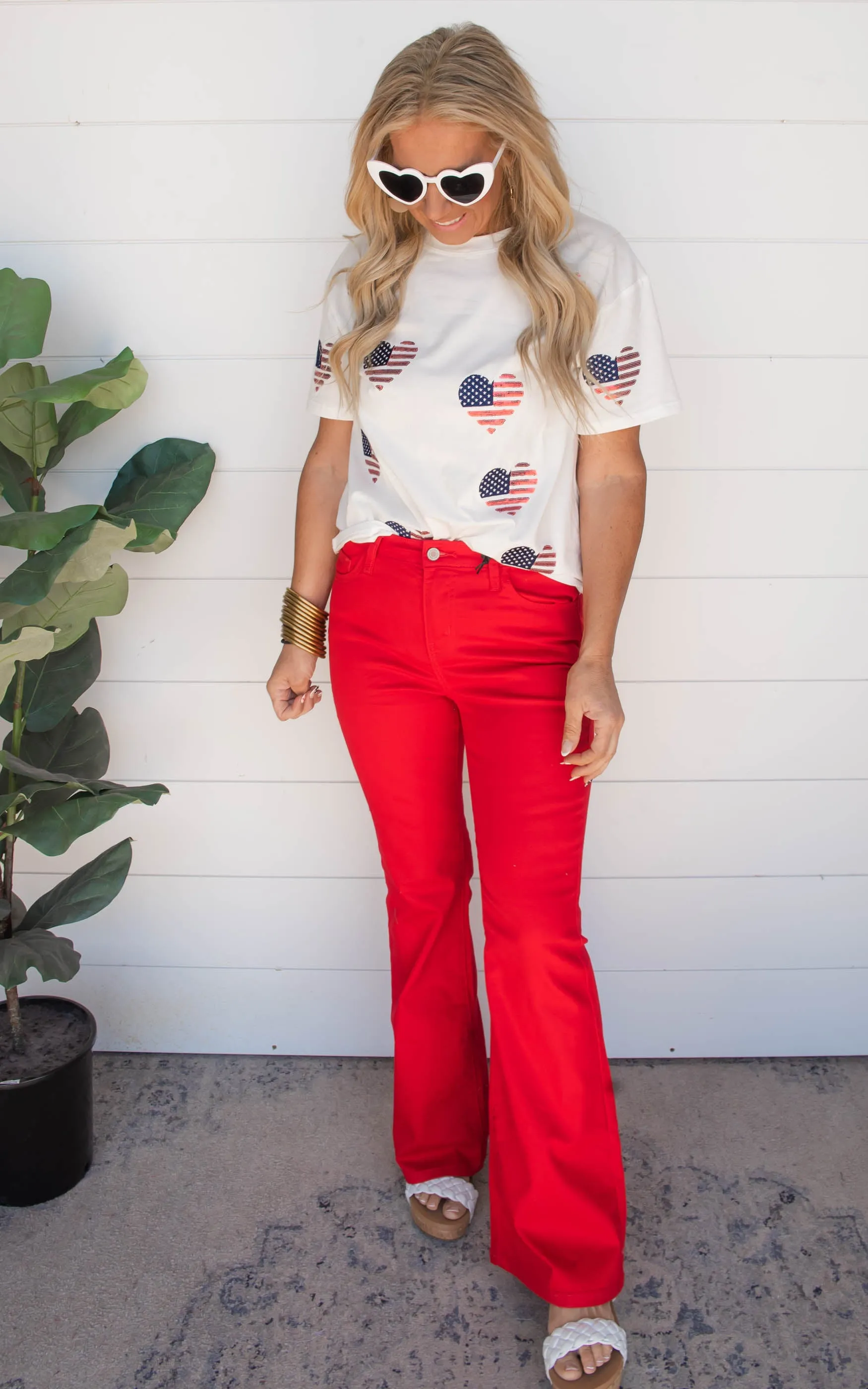 American Heart Embroidered T-shirt | FINAL SALE