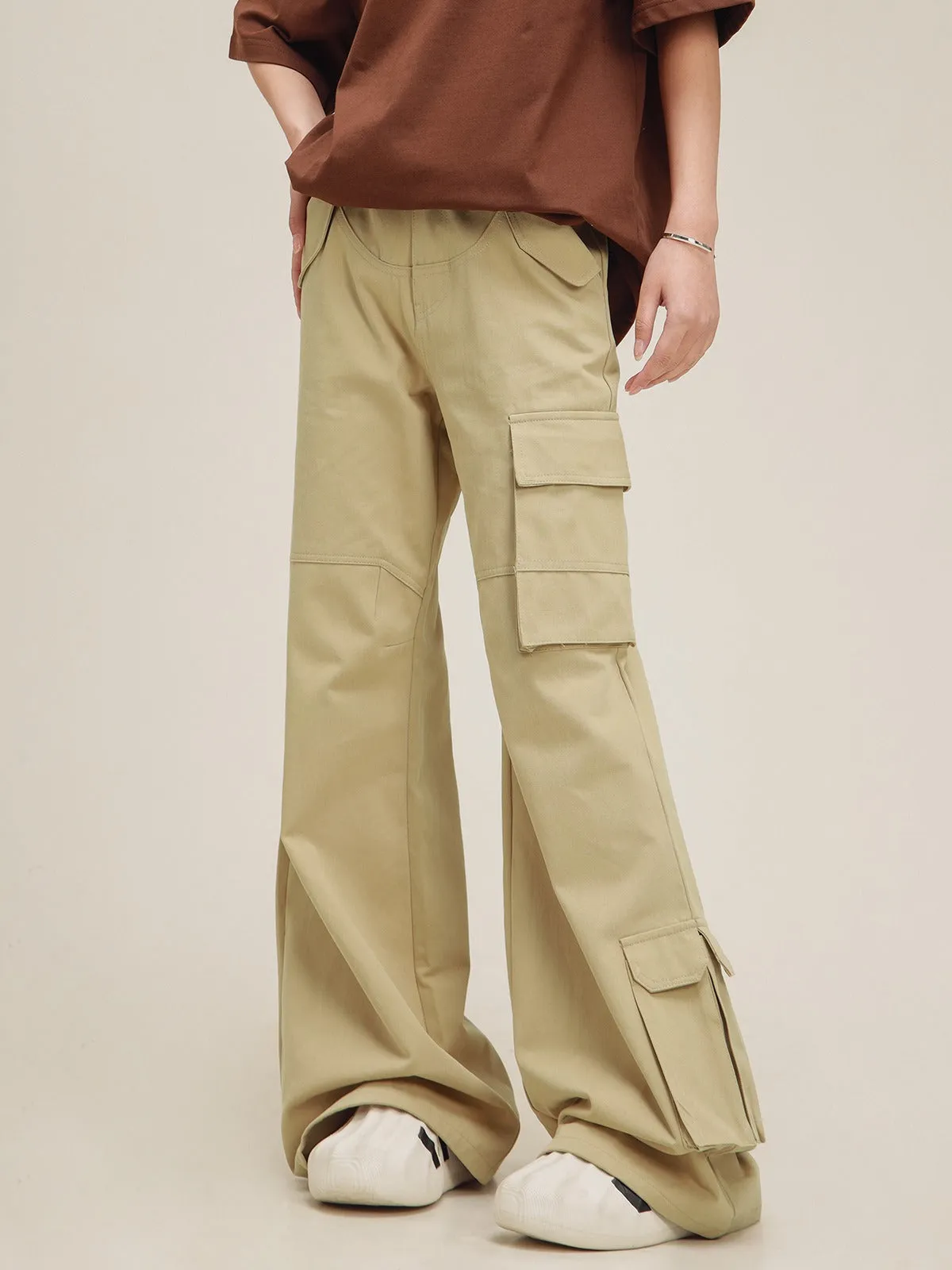 American pocket panelled flared pants