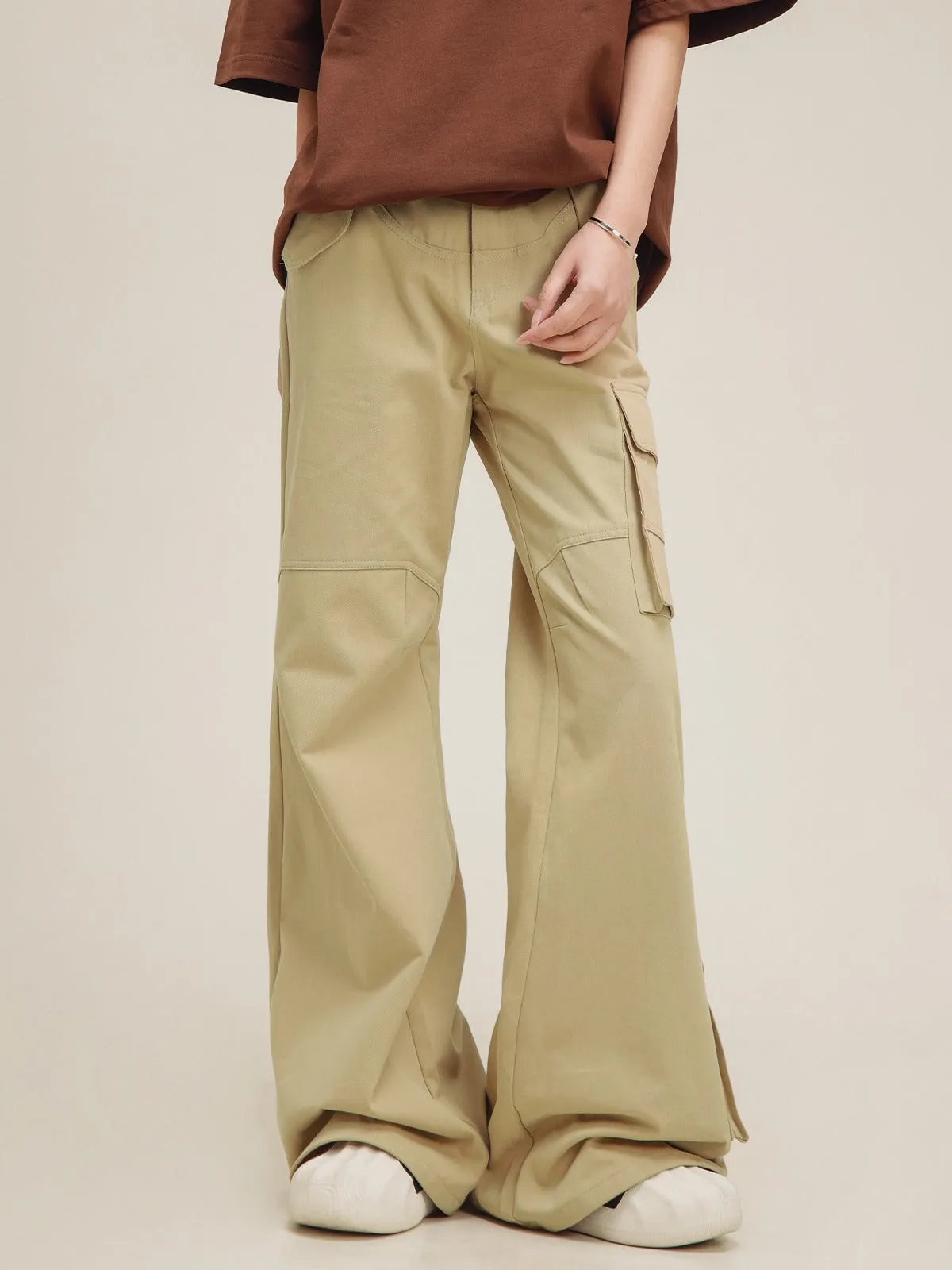 American pocket panelled flared pants