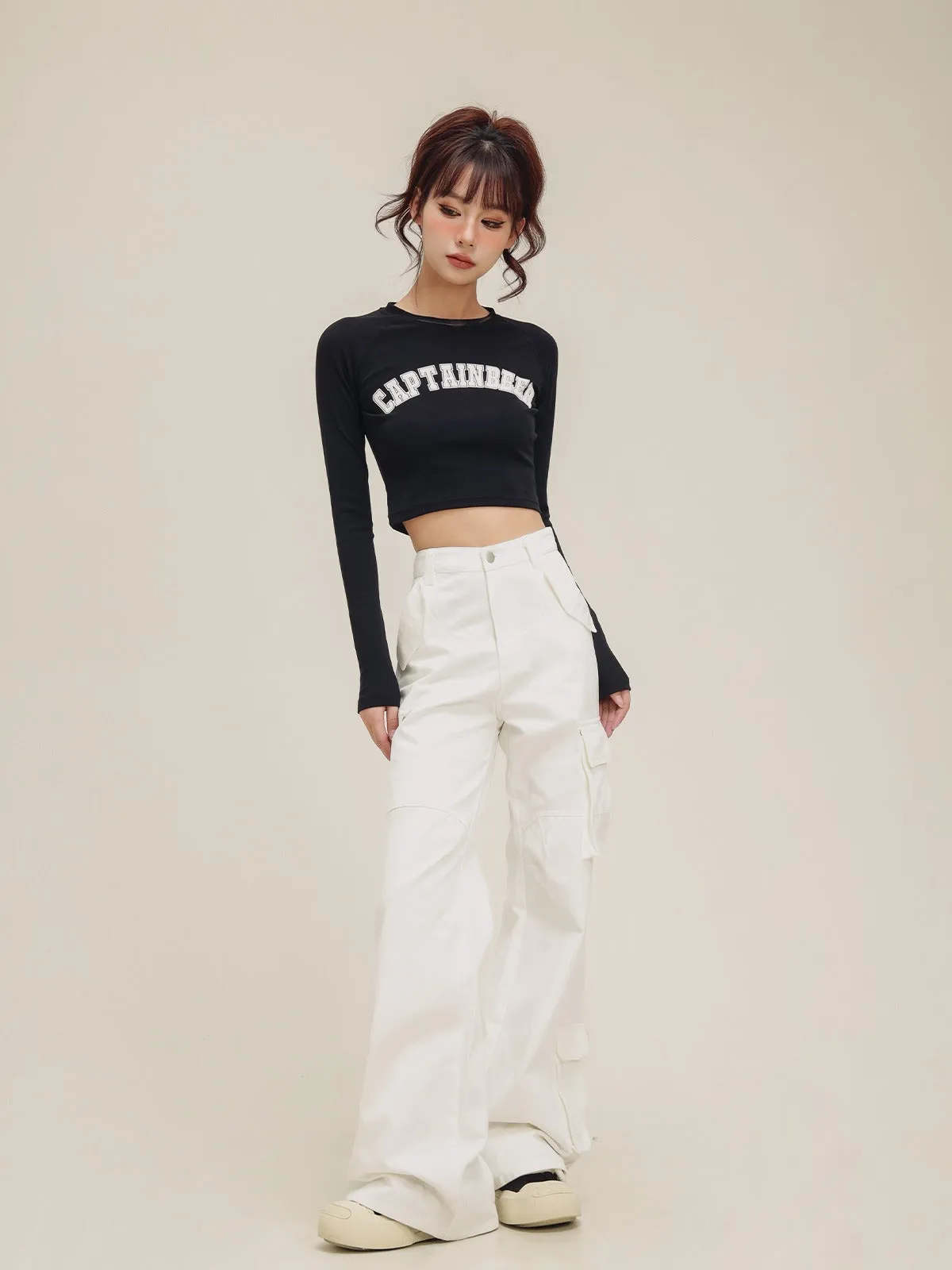 American pocket panelled flared pants