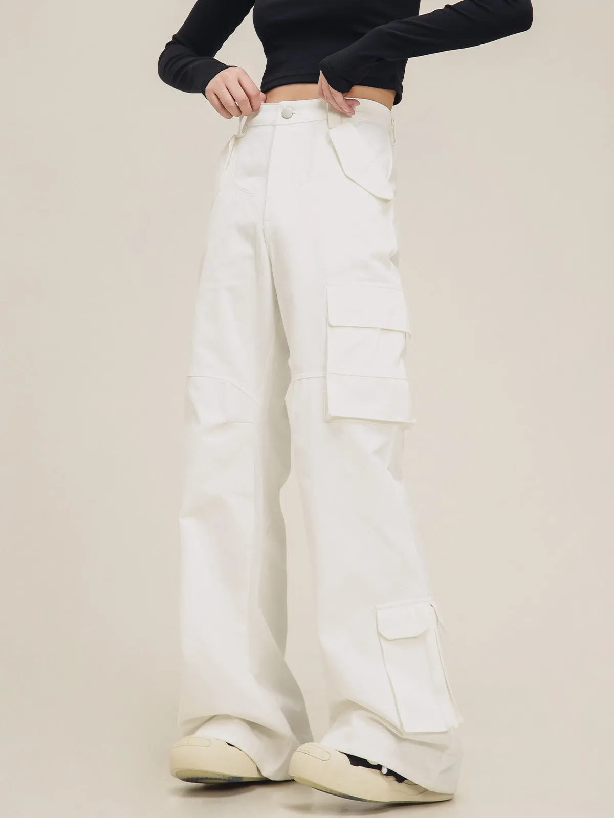 American pocket panelled flared pants