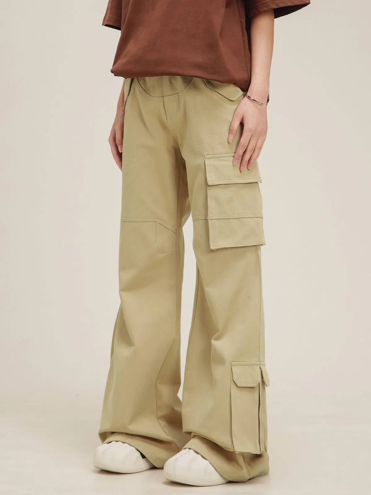 American pocket panelled flared pants