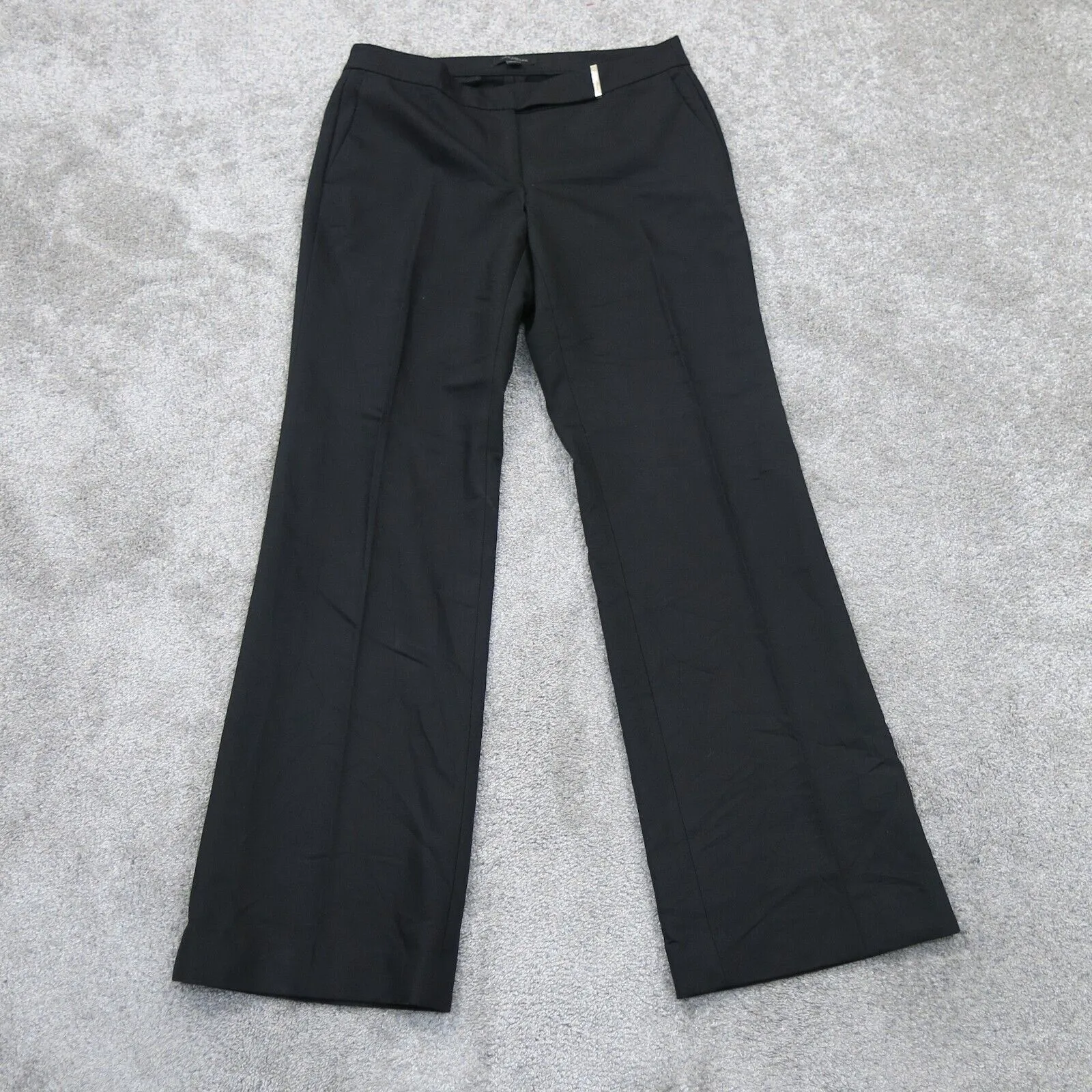 Ann Taylor Womens Flared Leg Pants Casual Mid Rise Slash Pockets Black Size 4