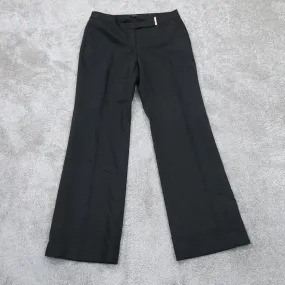 Ann Taylor Womens Flared Leg Pants Casual Mid Rise Slash Pockets Black Size 4