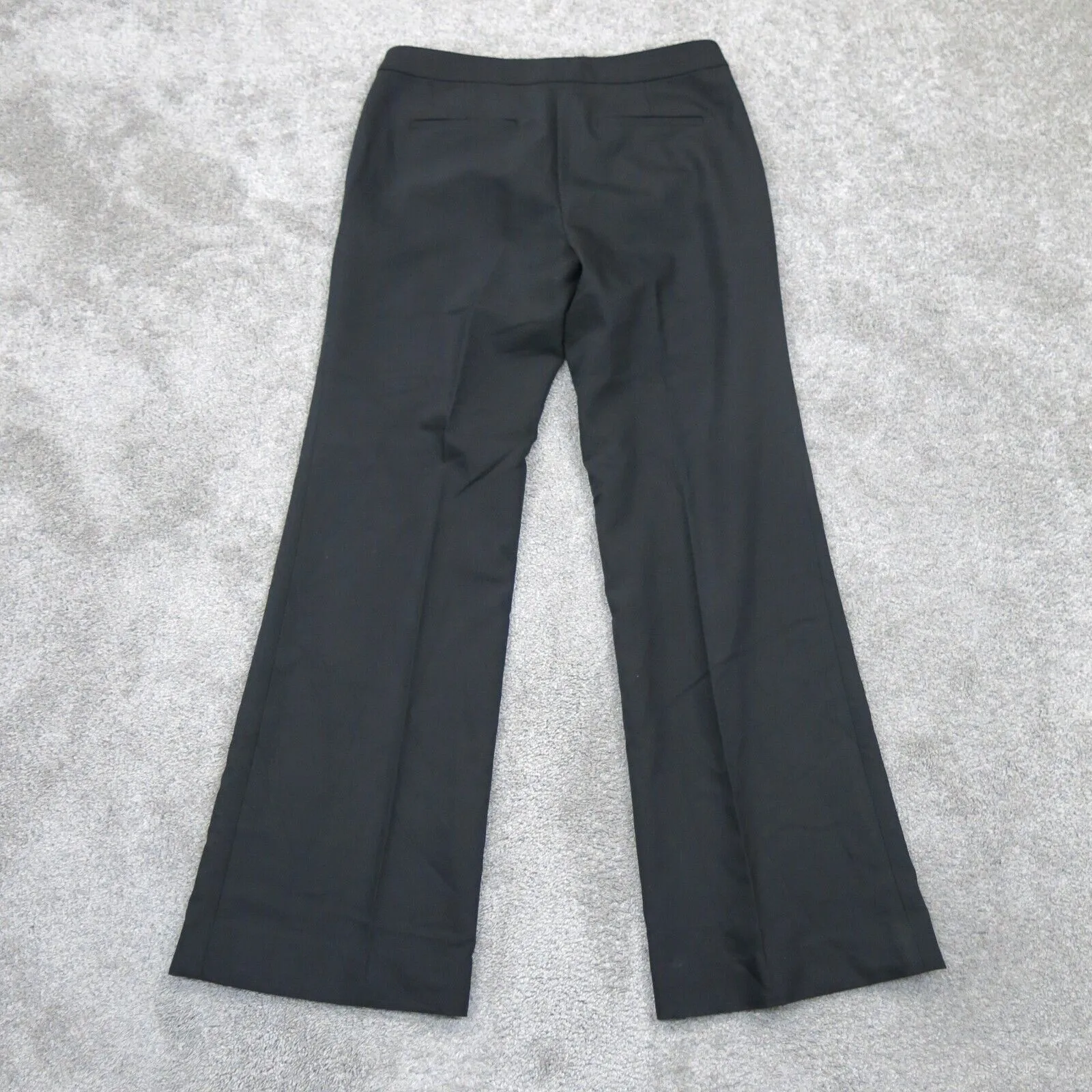 Ann Taylor Womens Flared Leg Pants Casual Mid Rise Slash Pockets Black Size 4