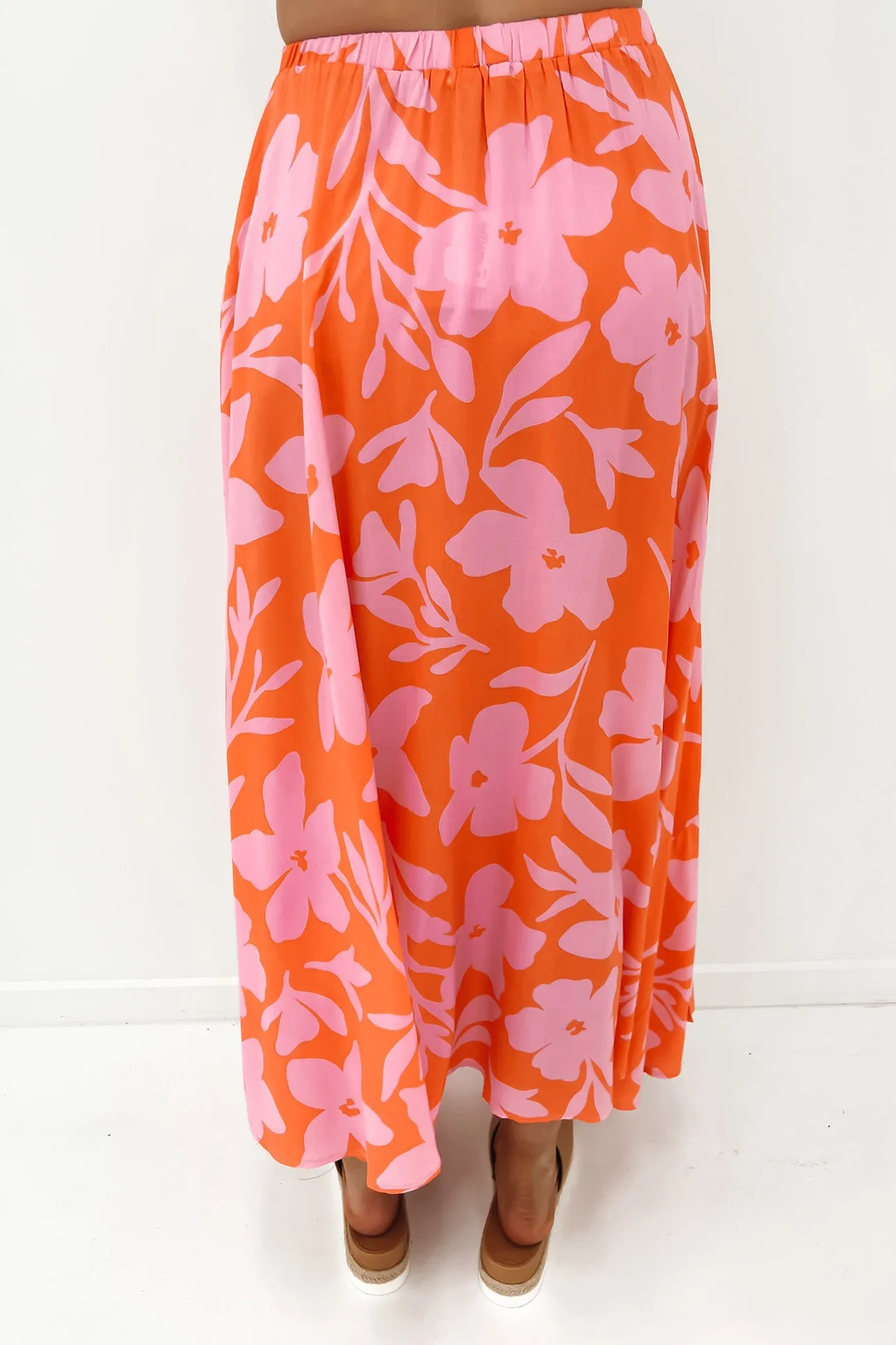 Beau Maxi Skirt Orange Pink