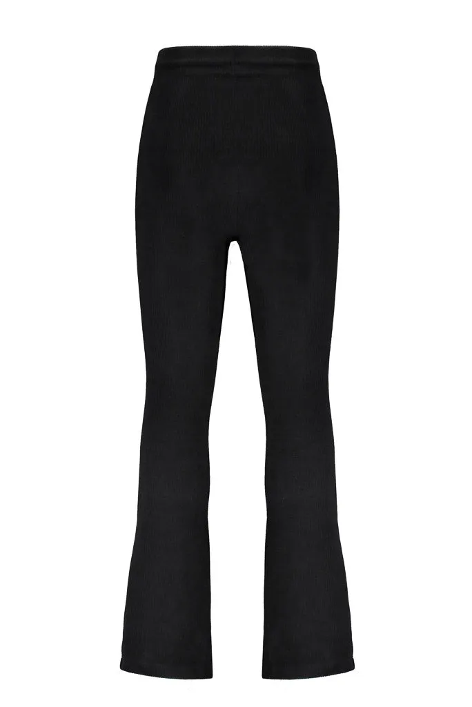 Black Flared Rib Pants Sam