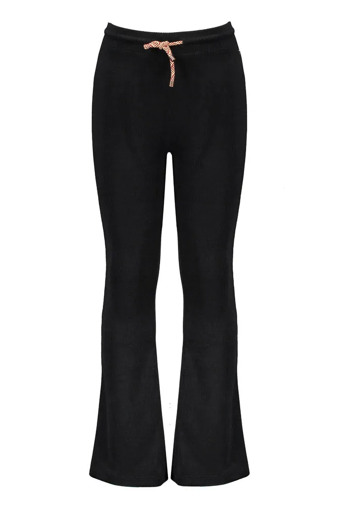 Black Flared Rib Pants Sam