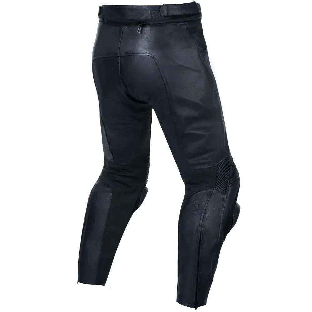 Black Motorcycle Racing Leather Pants