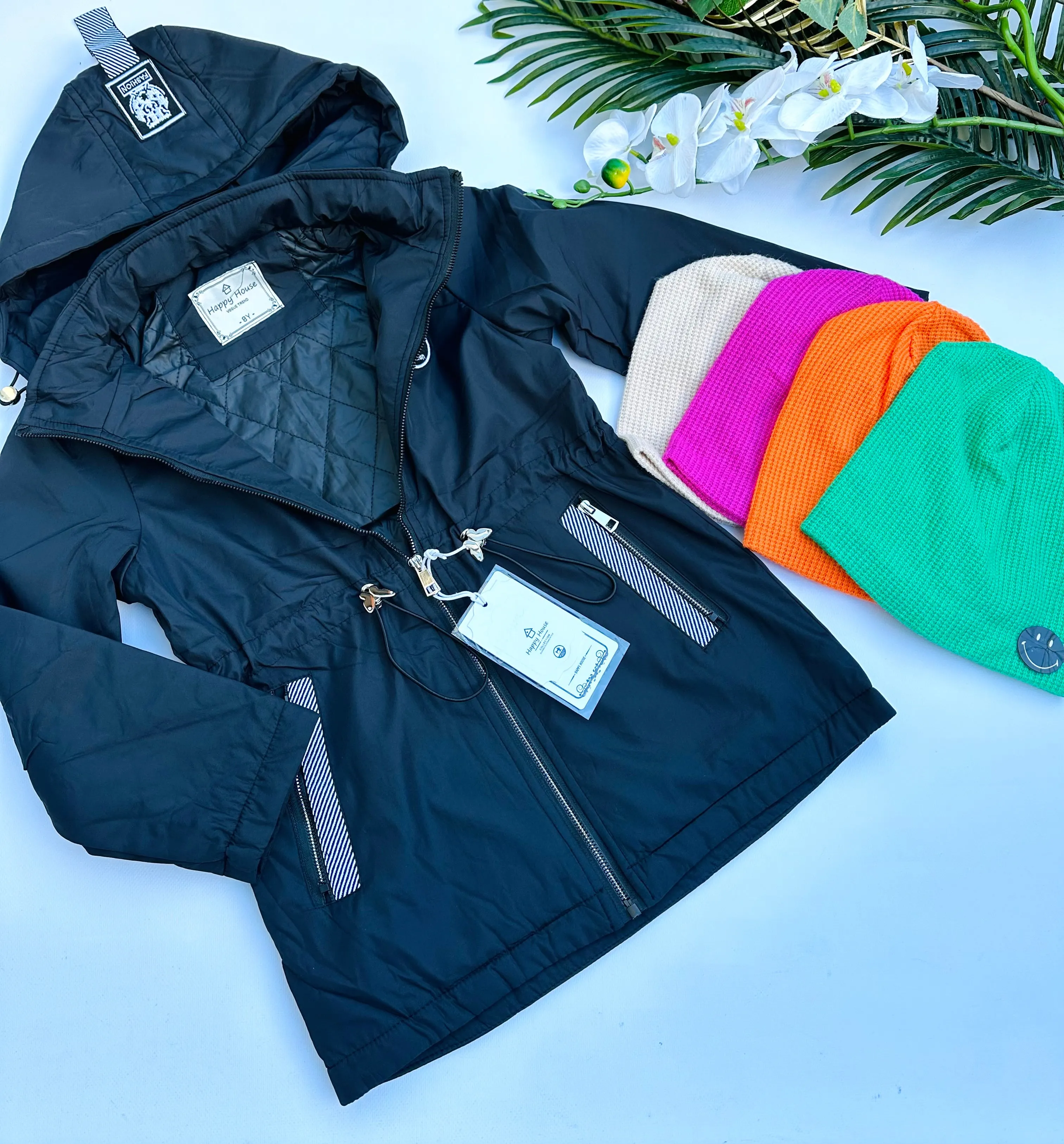 Black parka jacket