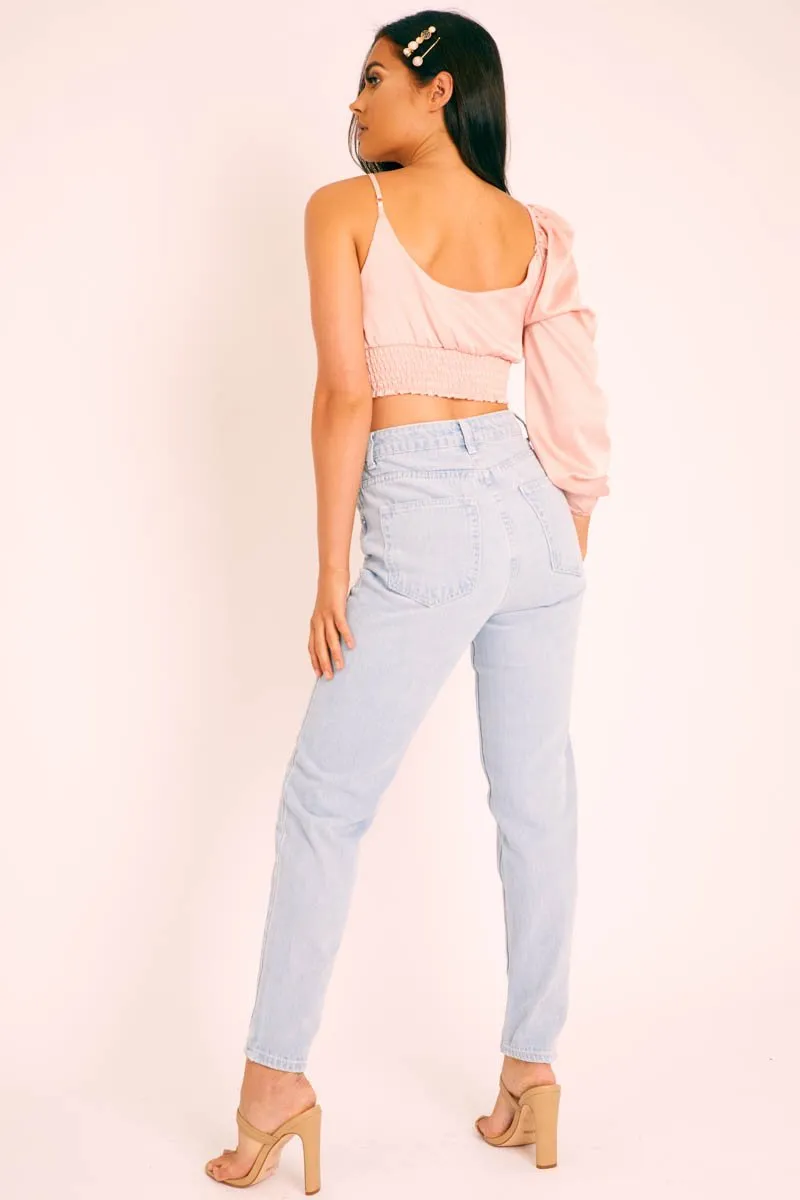 Bleach Denim Mom Style Jeans - Chelsi