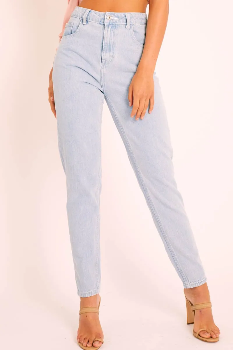 Bleach Denim Mom Style Jeans - Chelsi