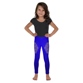 Blue and Gold Mandala Leggings for Girls