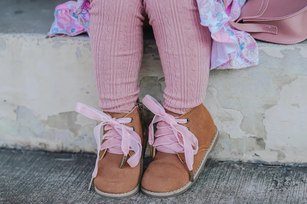 Blush Cable Knit Tights