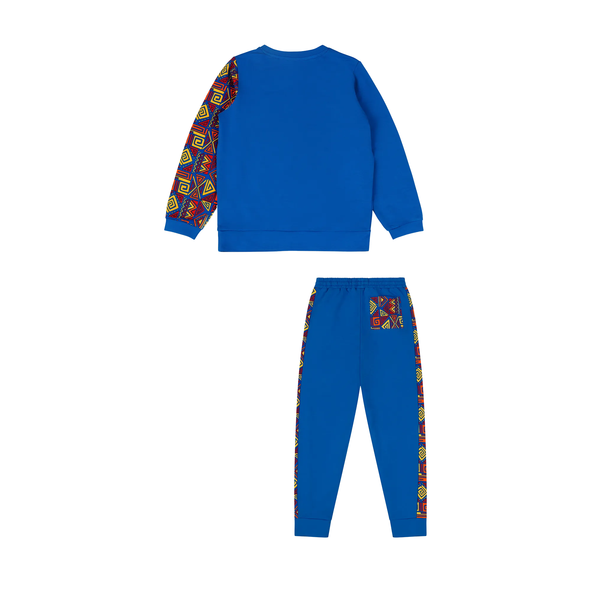 Boys Crewneck Sweatshirt and Jogger Pants Set - Blue Multicolor