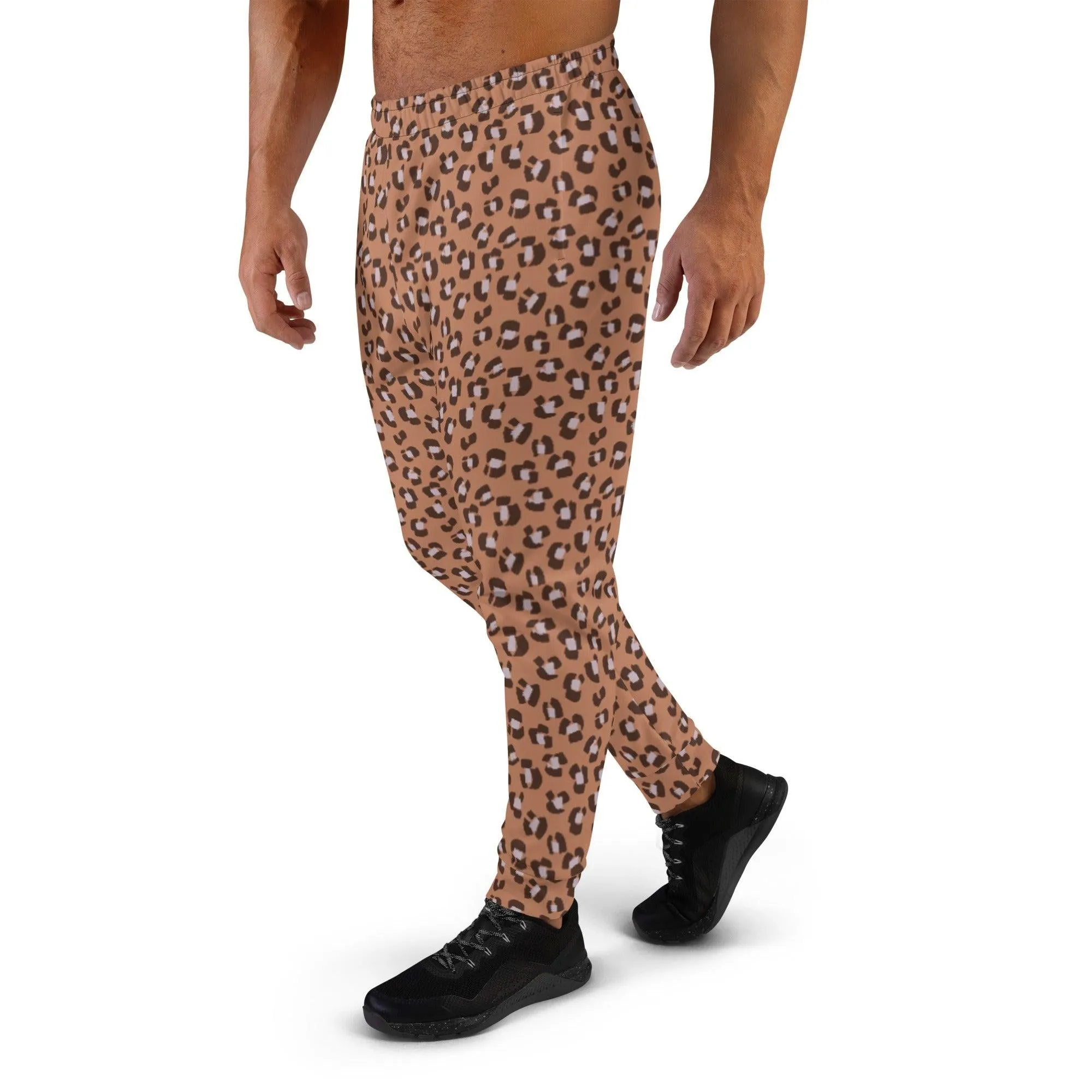 Brown Animal Print Men's Street Joggers