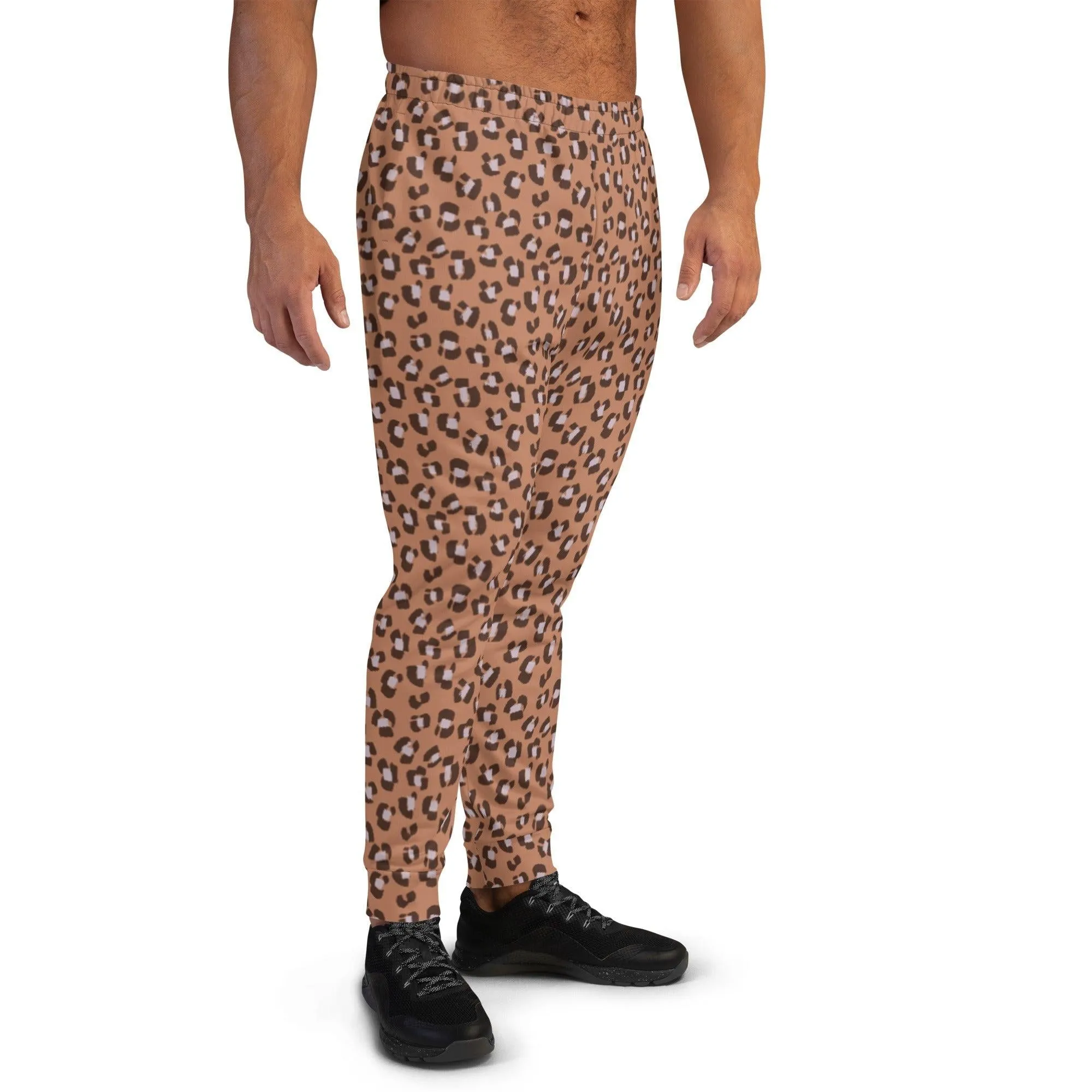 Brown Animal Print Men's Street Joggers