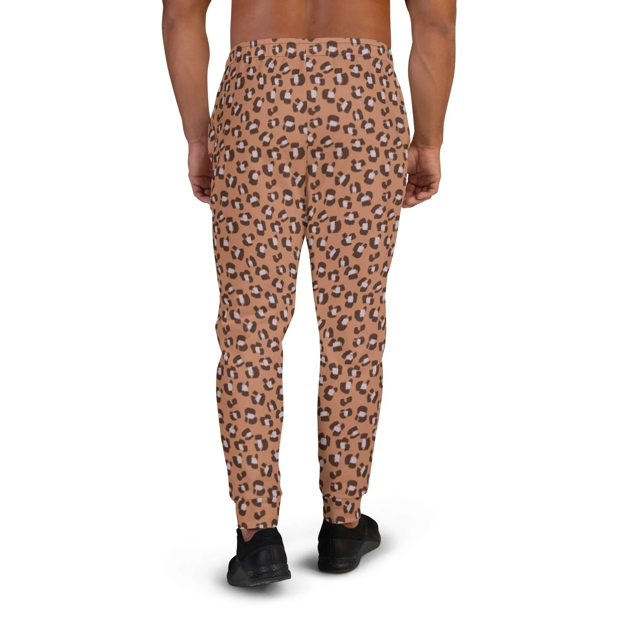 Brown Animal Print Men's Street Joggers