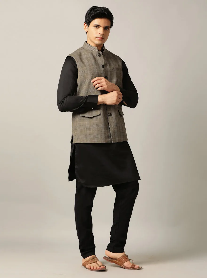 Brown Checked Regular Fit Modi Jacket | JadeBlue