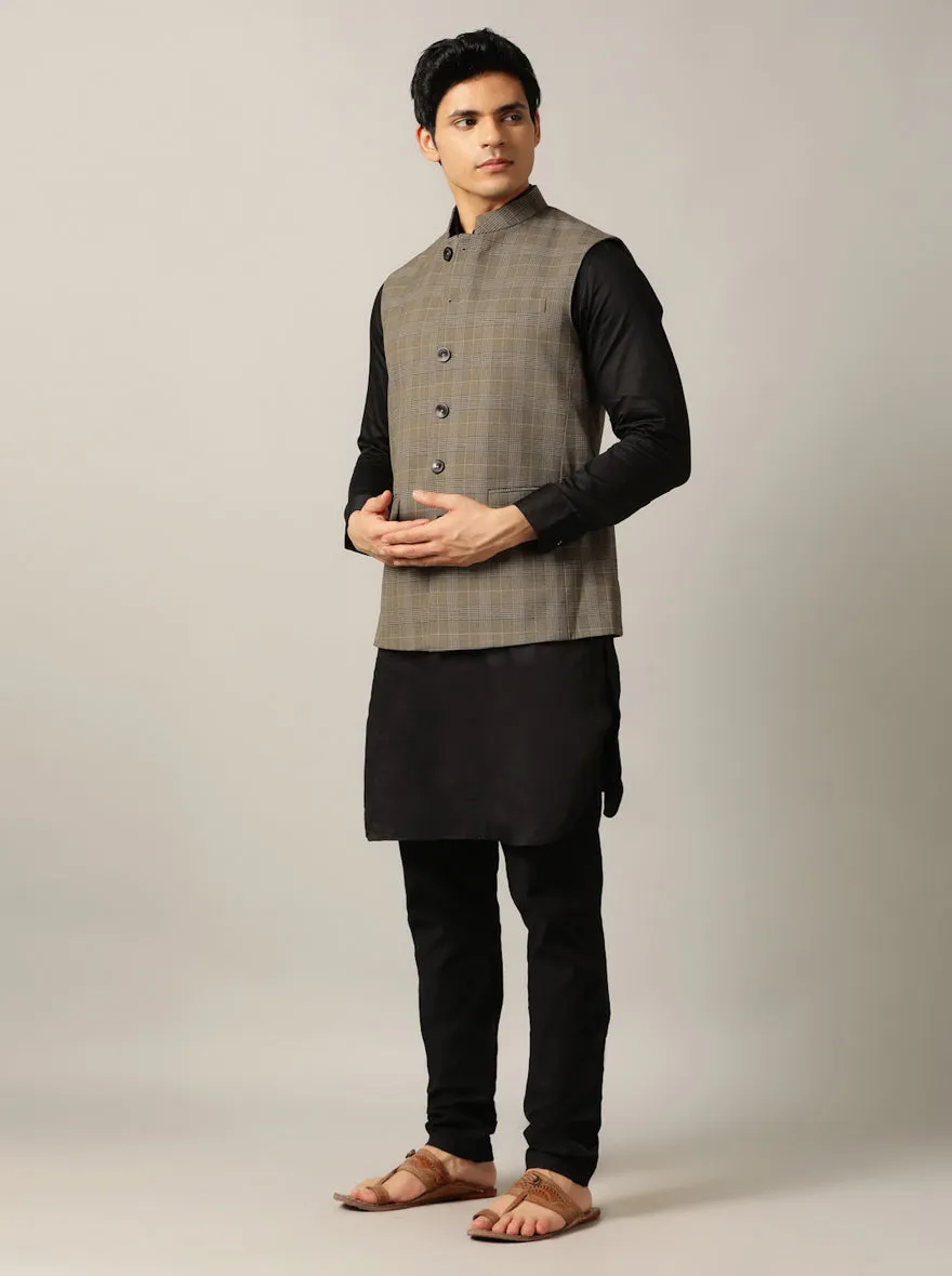 Brown Checked Regular Fit Modi Jacket | JadeBlue