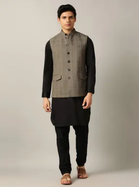 Brown Checked Regular Fit Modi Jacket | JadeBlue