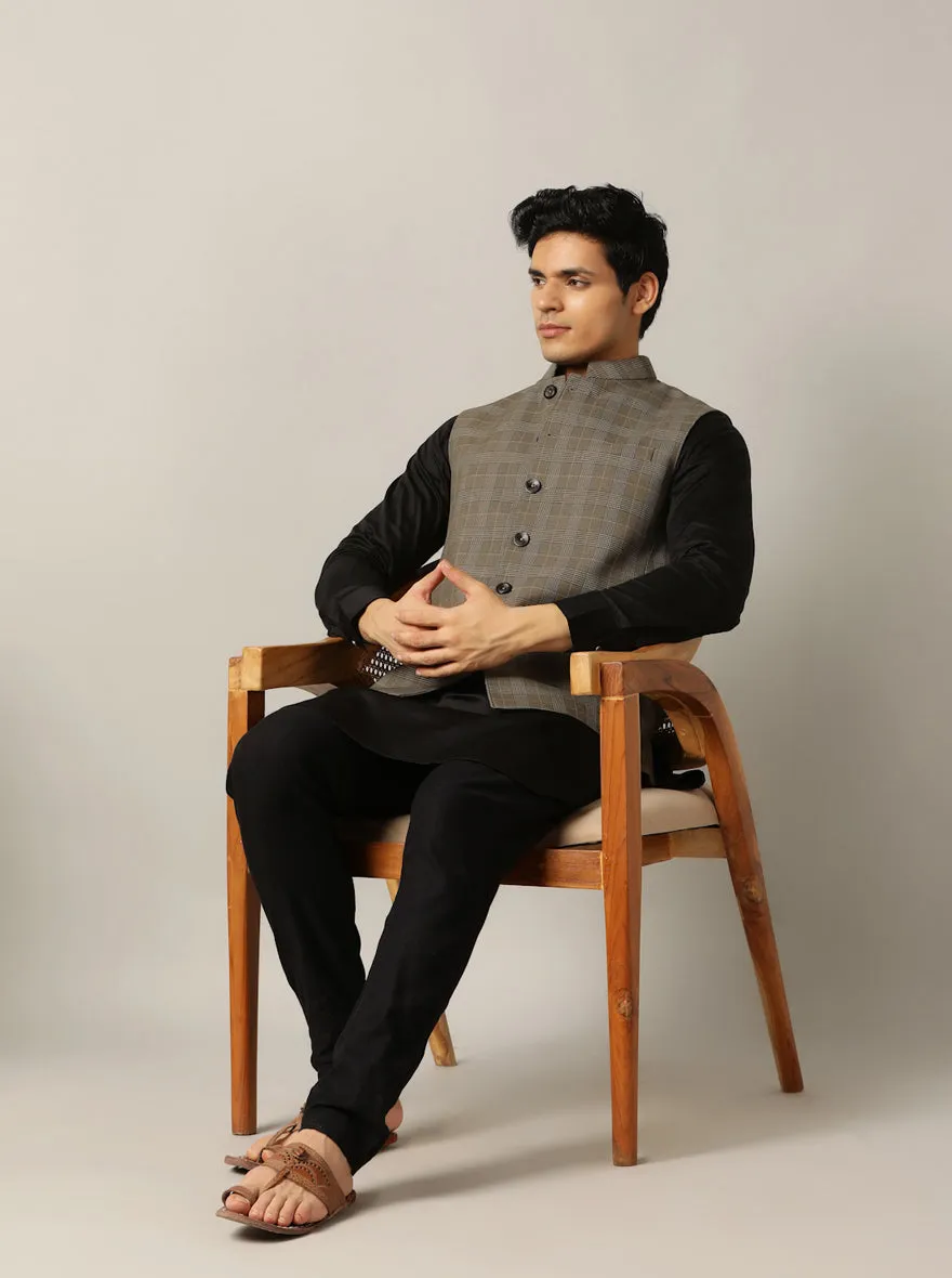 Brown Checked Regular Fit Modi Jacket | JadeBlue