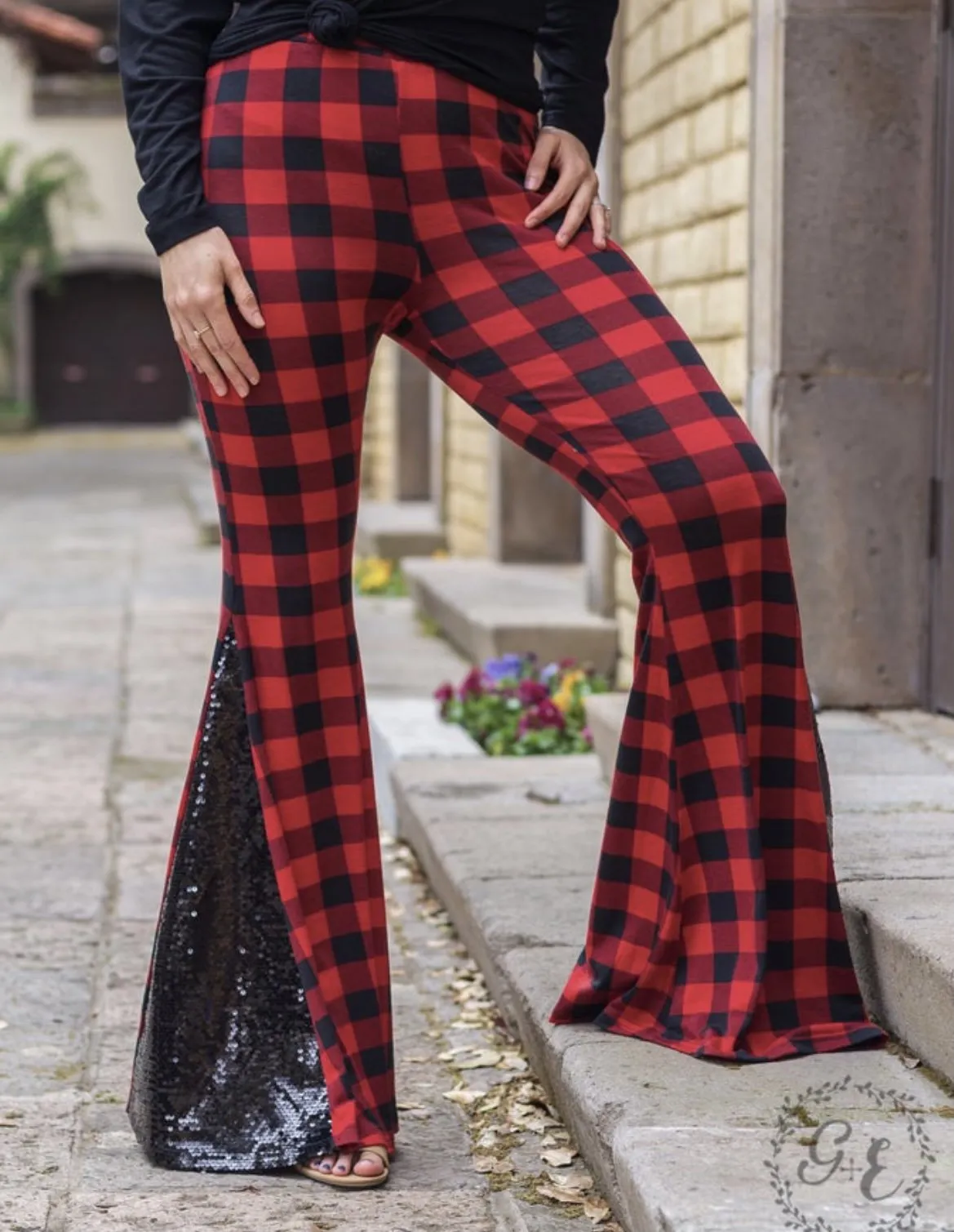 Buffalo Plaid Diva Bell Pants