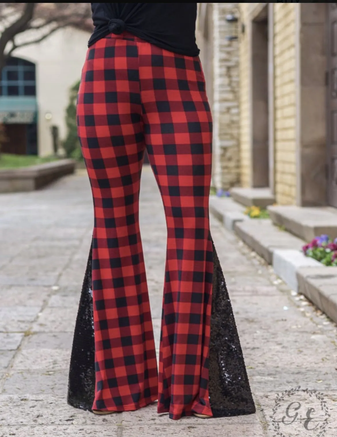 Buffalo Plaid Diva Bell Pants