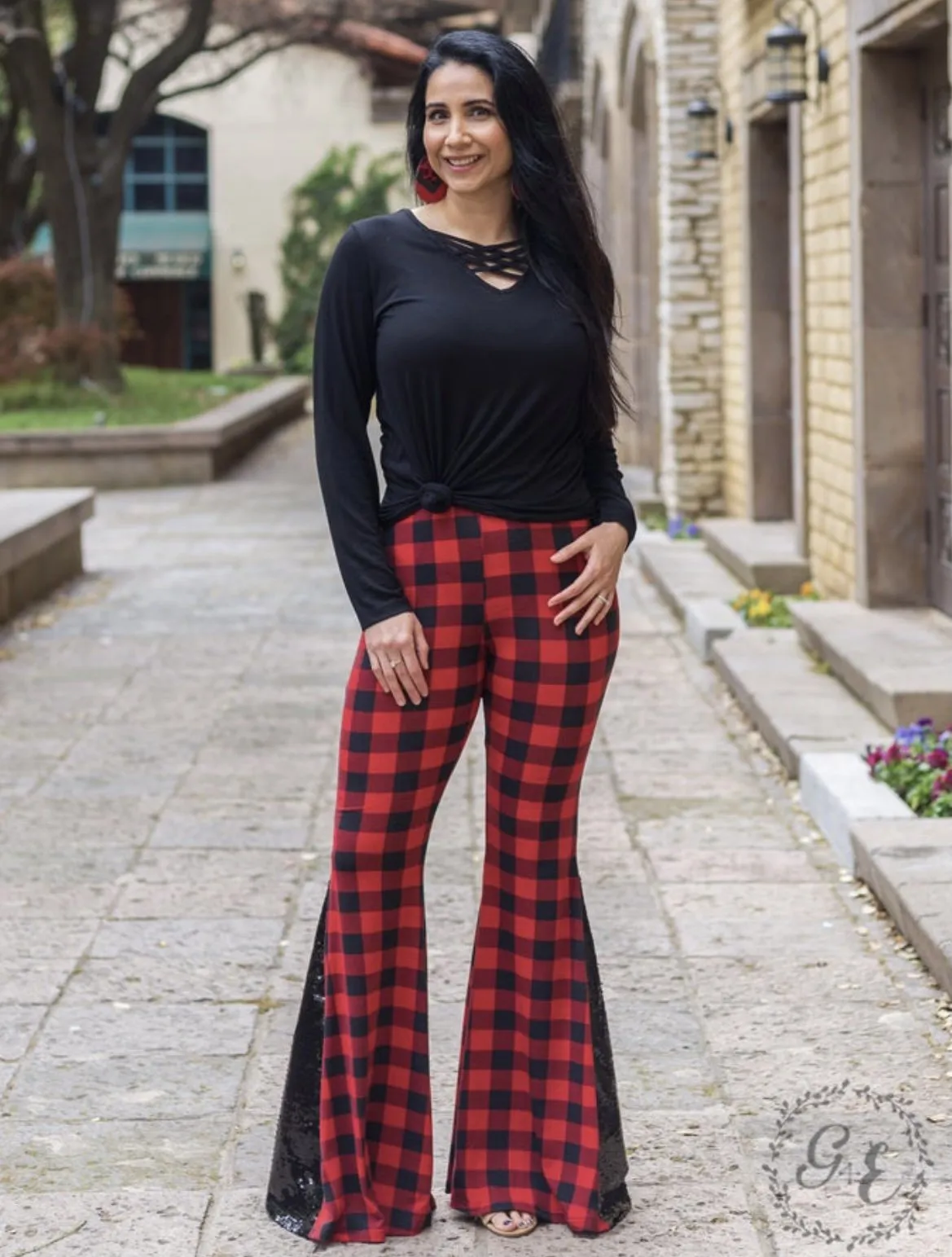 Buffalo Plaid Diva Bell Pants