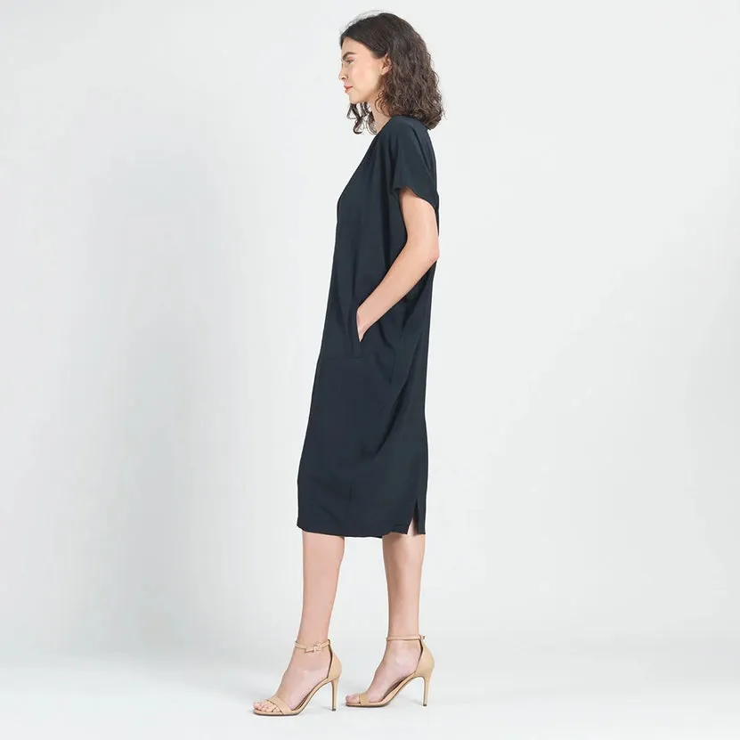 Caftan Pocket Dress in Black by Clara Sun Woo