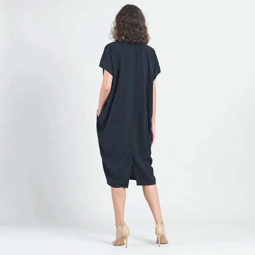 Caftan Pocket Dress in Black by Clara Sun Woo